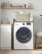vidaXL Шкаф за пералня със съхранение Сив Сонома 675 x 48 x 97 см