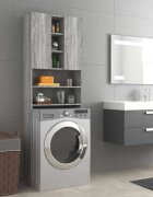 vidaXL Шкаф за пералня сив сонома 64x255x190 см