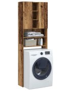 vidaXL Шкаф за пералня старо дърво 64x255x190 см