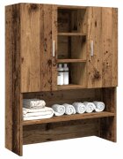 vidaXL Шкаф за пералня старо дърво 705x255x90 см