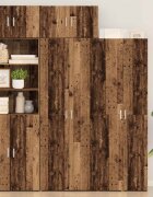 vidaXL Шкаф за съхранение 2 бр. Старо дърво 70 x 425 x 185 см