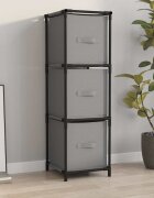 vidaXL Шкаф за съхранение 3 чекмеджета плат сив 34x34x101 см стомана
