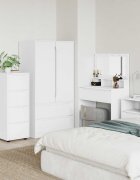 vidaXL Шкаф за съхранение 40 x 48 x 105 см Инженерна дървесина Бяло