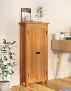 vidaXL Шкаф за съхранение 50x22x110 см дъбов масив