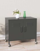vidaXL Шкаф за съхранение антрацит 60x35x56 см стомана