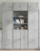 vidaXL Шкаф за съхранение бетонно сив 70x425x225 см инженерно дърво