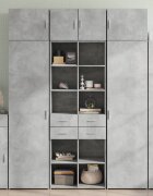 vidaXL Шкаф за съхранение бетонно сив 70x425x225 см инженерно дърво