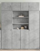 vidaXL Шкаф за съхранение бетонно сив 80x425x225 см инженерно дърво