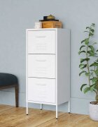 vidaXL Шкаф за съхранение бял 425x35x1015 см стомана