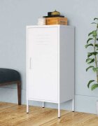 vidaXL Шкаф за съхранение бял 425x35x1015 см стомана