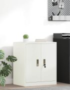 vidaXL Шкаф за съхранение Бял 60 x 40 x 70 см Стомана