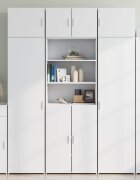 vidaXL Шкаф за съхранение бял 70x425x225 см инженерно дърво