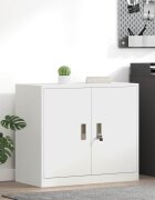 vidaXL Шкаф за съхранение Бял 80 x 40 x 70 см Стомана