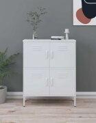 vidaXL Шкаф за съхранение бял 80х35х1015 см стомана