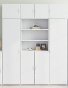 vidaXL Шкаф за съхранение бял 80x425x225 см инженерно дърво