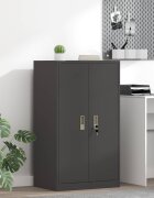 vidaXL Шкаф за съхранение Черен 60 x 40 x 105 см Стомана