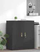 vidaXL Шкаф за съхранение Черен 80 х 40 х 90 см Стомана