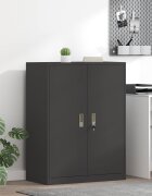 vidaXL Шкаф за съхранение Черен 80 x 40 x 105 см Стомана