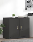 vidaXL Шкаф за съхранение Черен 80 x 40 x 70 см Стомана