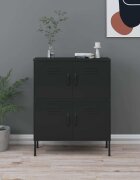 vidaXL Шкаф за съхранение черен 80х35х1015 см стомана