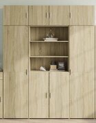 vidaXL Шкаф за съхранение дъб сонома 80x425x225 см инженерно дърво