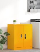 vidaXL Шкаф за съхранение Горчично жълто 60 x 40 x 70 см Стомана