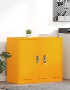 vidaXL Шкаф за съхранение Горчично жълто 80 x 40 x 70 см Стомана