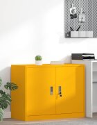 vidaXL Шкаф за съхранение Горчично жълто 90 x 40 x 70 cm Стомана