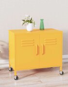 vidaXL Шкаф за съхранение горчица 60x35x56 см стомана
