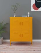 vidaXL Шкаф за съхранение горчица 80х35х1015 см стомана