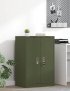 vidaXL Шкаф за съхранение Маслинено зелено 60 x 40 x 90 cm Стомана