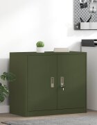 vidaXL Шкаф за съхранение Маслинено зелено 80 x 40 x 70 см Стомана