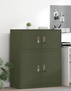 vidaXL Шкаф за съхранение Маслинено зелено 90 x 40 x 40 см Стомана
