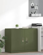 vidaXL Шкаф за съхранение Маслинено зелено 90 x 40 x 70 cm Стомана