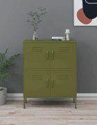 vidaXL Шкаф за съхранение маслиненозелен 80х35х1015 см стомана