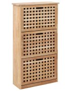 vidaXL Шкаф за съхранение на обувки 55x20x104 cм орехово дърво масив