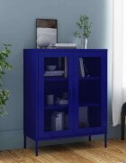 vidaXL Шкаф за съхранение нейви син 80х35х1015 см стомана