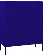 vidaXL Шкаф за съхранение нейви син 80х35х1015 см стомана