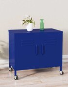 vidaXL Шкаф за съхранение нейви синьо 60x35x56 см стомана