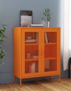 vidaXL Шкаф за съхранение оранжев 80х35х1015 см стомана
