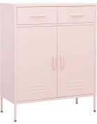 vidaXL Шкаф за съхранение розов 80х35х1015 см стомана