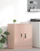 vidaXL Шкаф за съхранение Розово 60 x 40 x 70 см Стомана