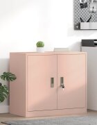 vidaXL Шкаф за съхранение Розово 80 x 40 x 70 см Стомана