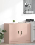 vidaXL Шкаф за съхранение Розово 90 x 40 x 70 cm Стомана