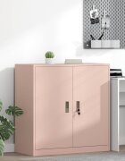 vidaXL Шкаф за съхранение Розово 90 x 40 x 90 cm Стомана