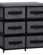 vidaXL Шкаф за съхранение с 6 чекмеджета 55x29x55 см сив стомана