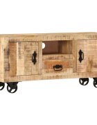 vidaXL Шкаф за телевизор груба мангова дървесина 110x30x50 cм
