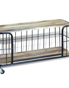 vidaXL Шкаф за телевизор твърдо мангово дърво 100x40x45 cм
