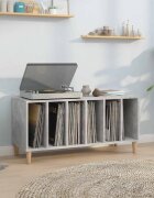 vidaXL Шкаф за винилови плочи бетонно сив 100x38x48 см инженерно дърво