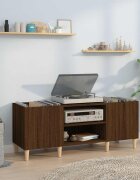vidaXL Шкаф за винилови плочи кафяв дъб 121x38x48 см инженерно дърво